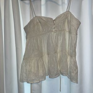 Zara Cream Eyelet Camisole Top